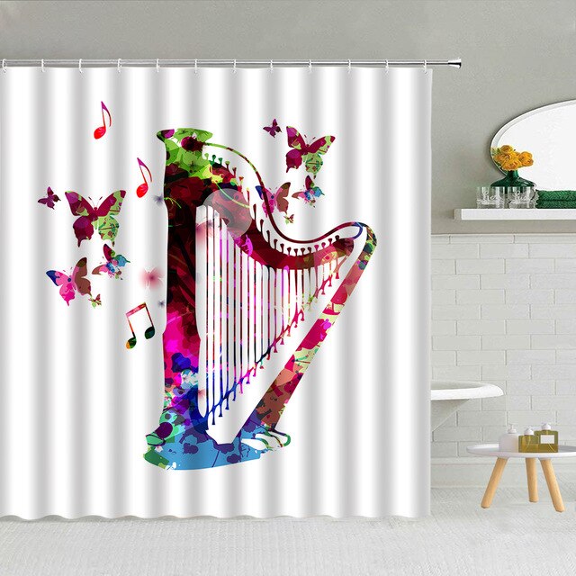 Music instrument note theme Shower Curtain