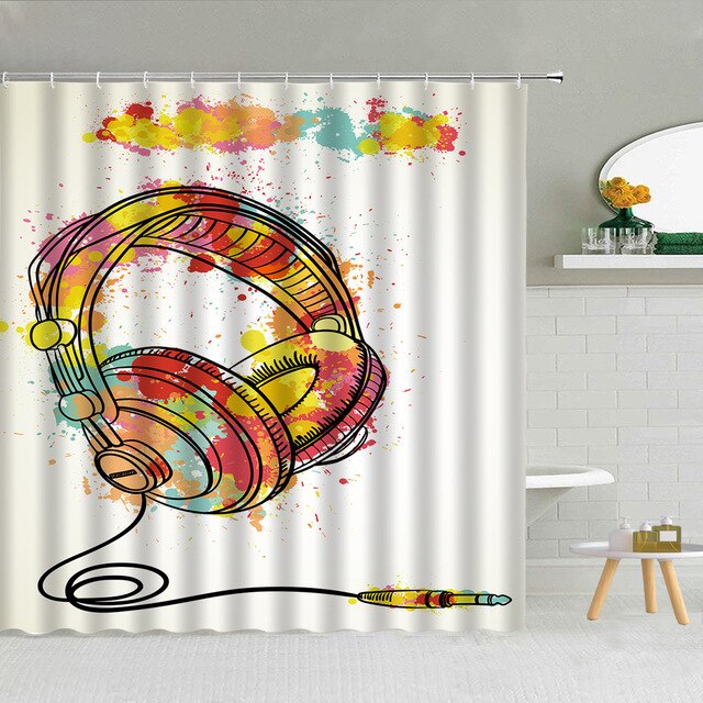 Music instrument note theme Shower Curtain