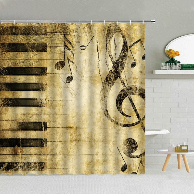 Music instrument note theme Shower Curtain