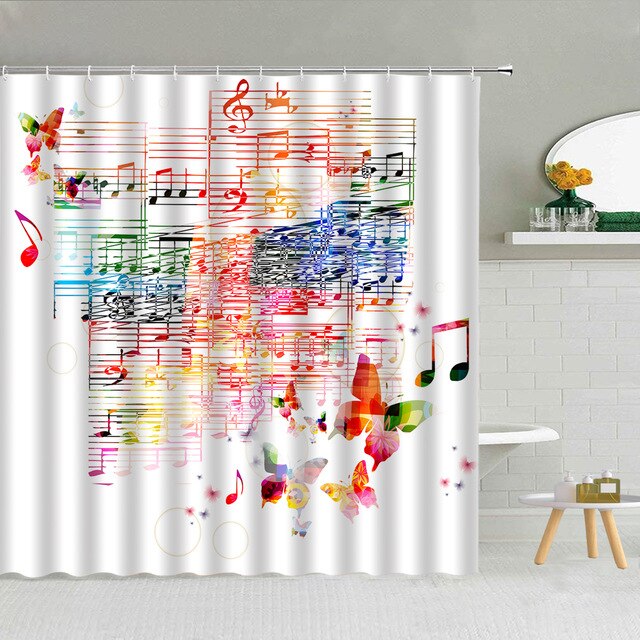 Music instrument note theme Shower Curtain