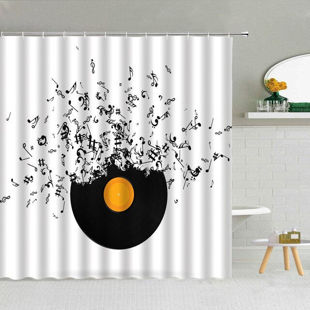 Music instrument note theme Shower Curtain