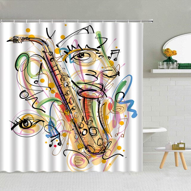Music instrument note theme Shower Curtain