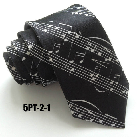 High Fashion Skinny Music Staff Ties
