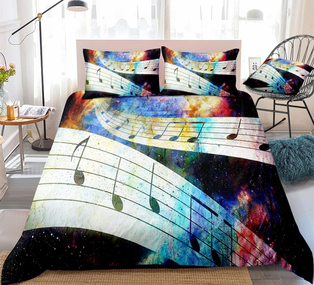 Custom 3 Pieces Music Notes Bedding