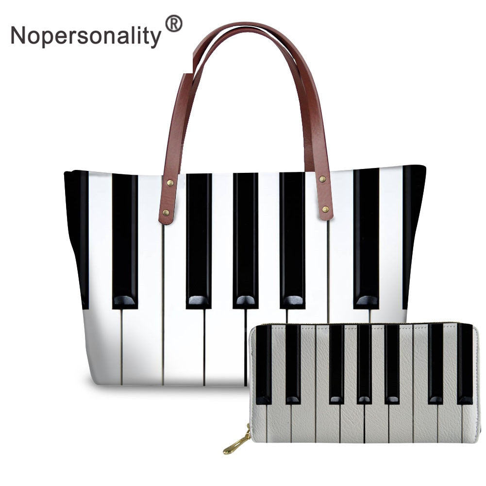 Custom Classy Piano Keyboard Tote Shoulder Bag