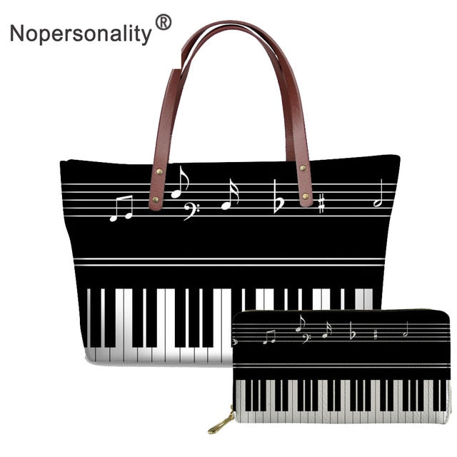 Custom Classy Piano Keyboard Tote Shoulder Bag