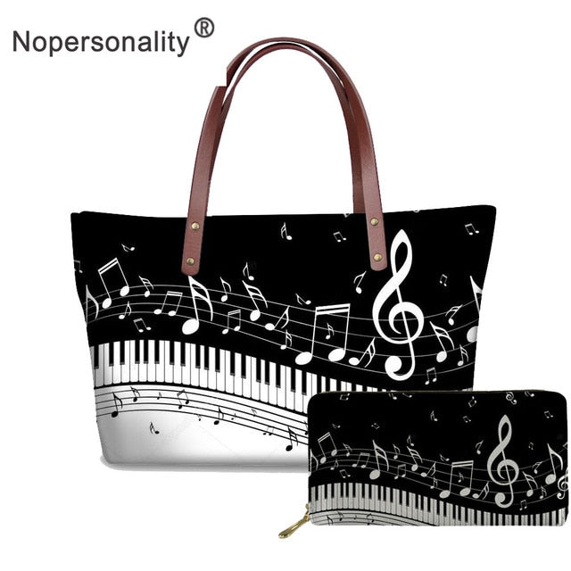 Custom Classy Piano Keyboard Tote Shoulder Bag