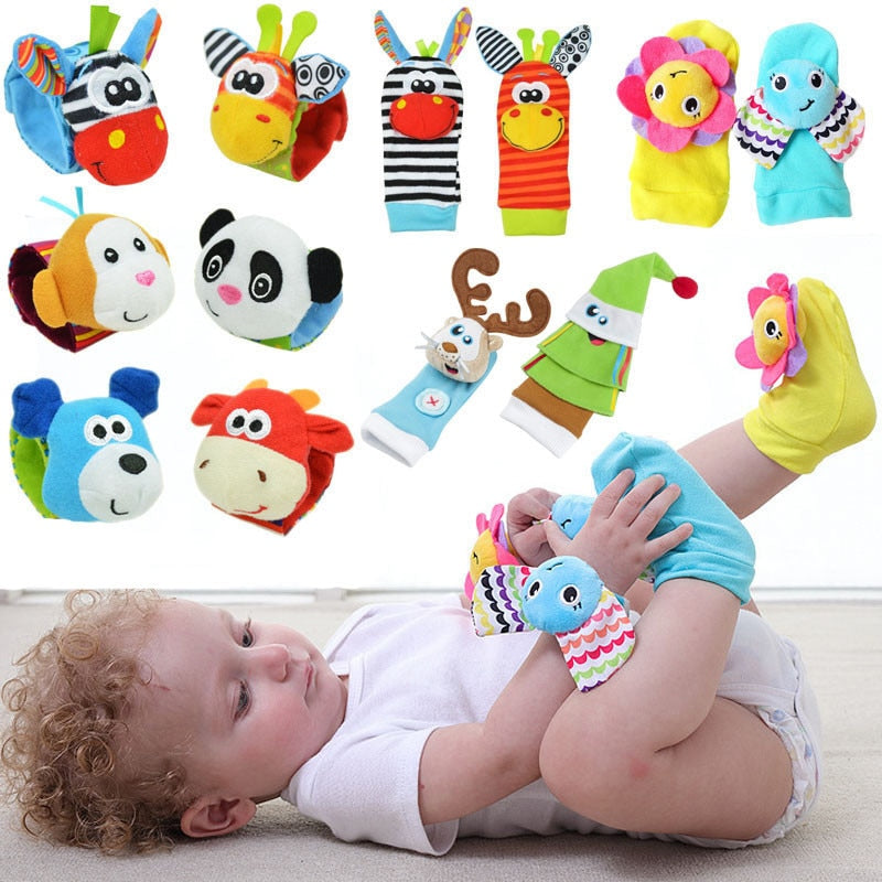 Kids baby toys rattles socks 2pc set