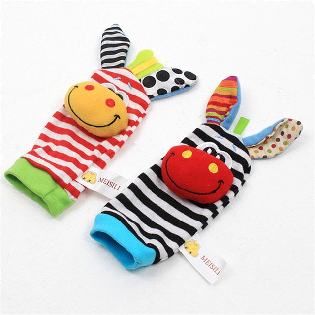 Kids baby toys rattles socks 2pc set