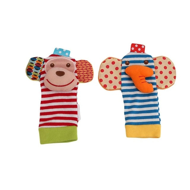 Kids baby toys rattles socks 2pc set