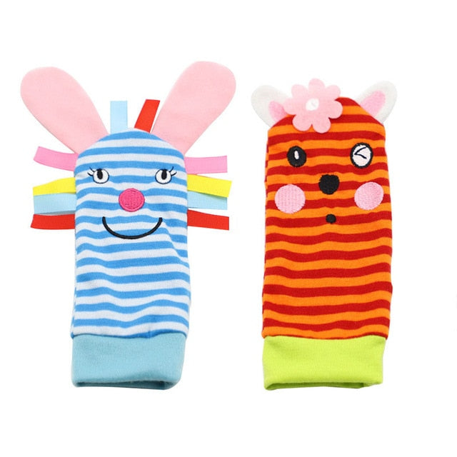 Kids baby toys rattles socks 2pc set