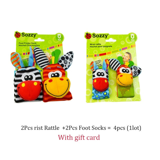 Kids baby toys rattles socks 2pc set