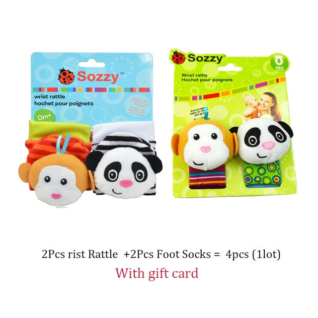 Kids baby toys rattles socks 2pc set