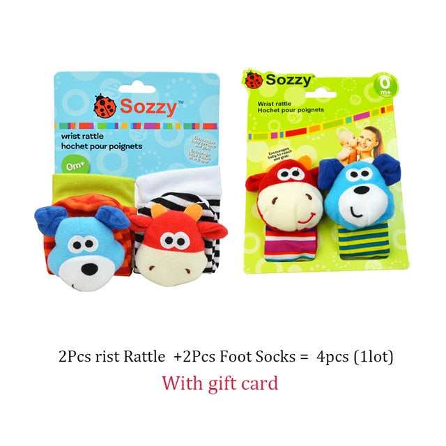 Kids baby toys rattles socks 2pc set