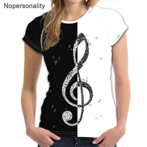 Music Note Guitar Piano Designs Summer T Shirt Women