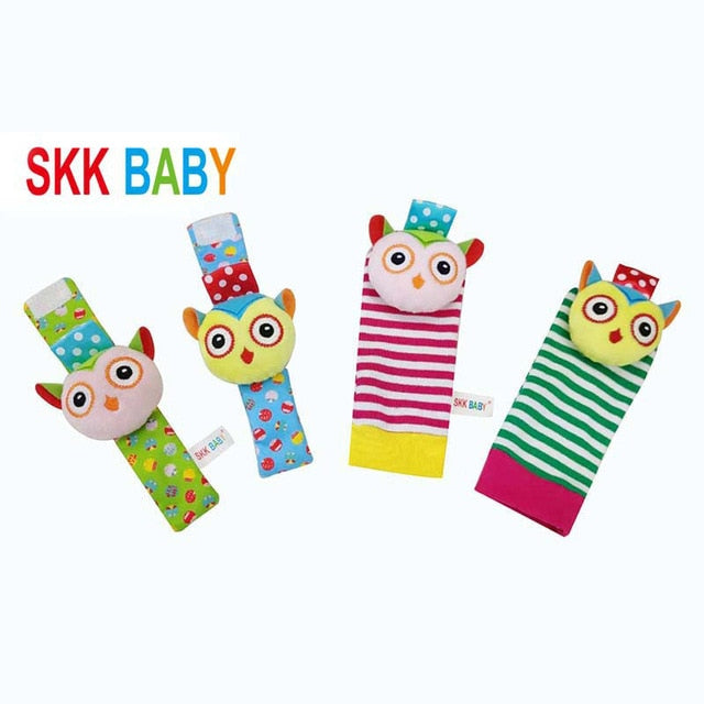 Kids baby toys rattles socks 2pc set