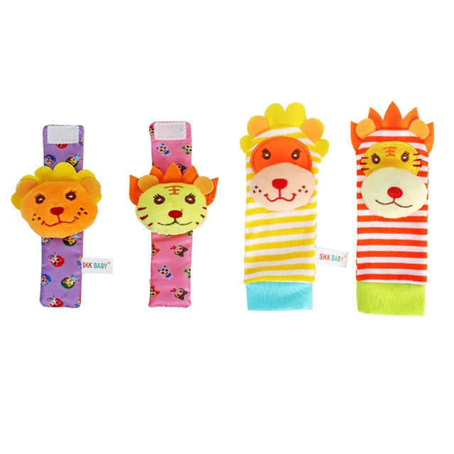 Kids baby toys rattles socks 2pc set