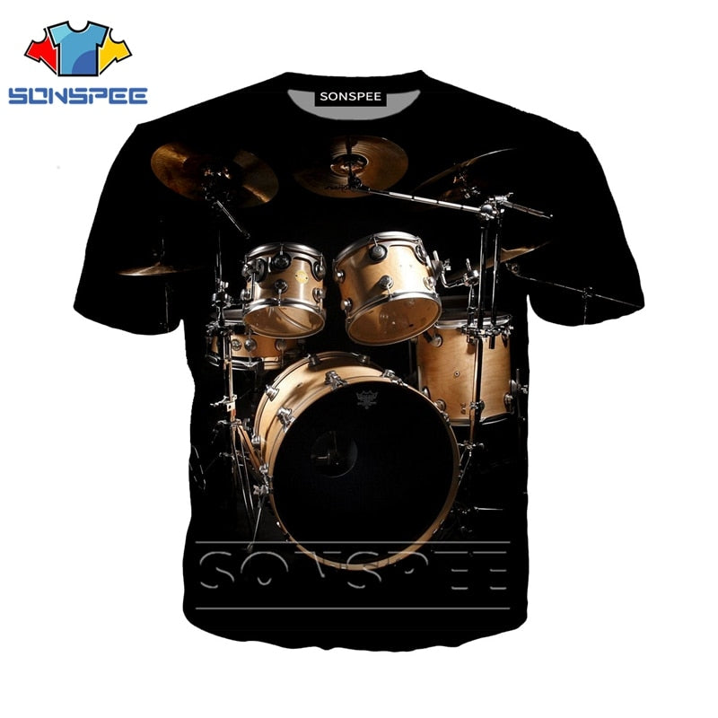 Custom Music Drum T Shirt Fashion