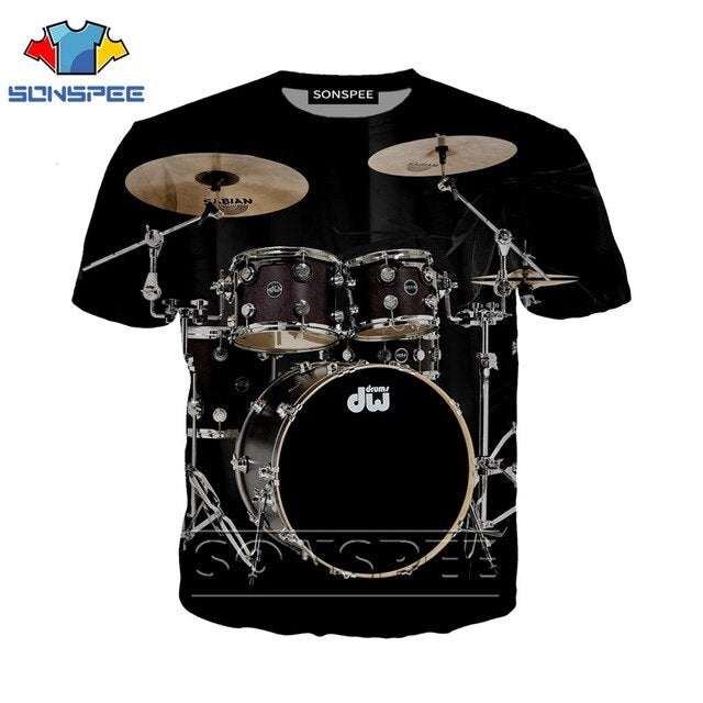 Custom Music Drum T Shirt Fashion