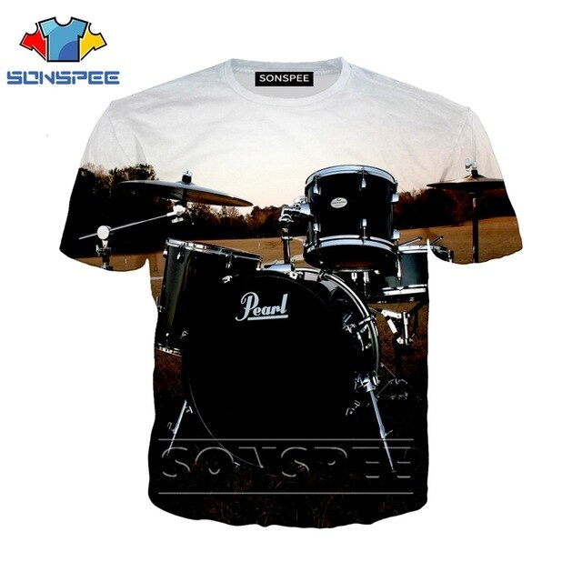 Custom Music Drum T Shirt Fashion