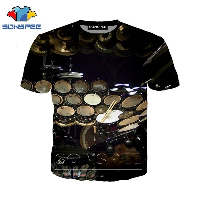 Custom Music Drum T Shirt Fashion