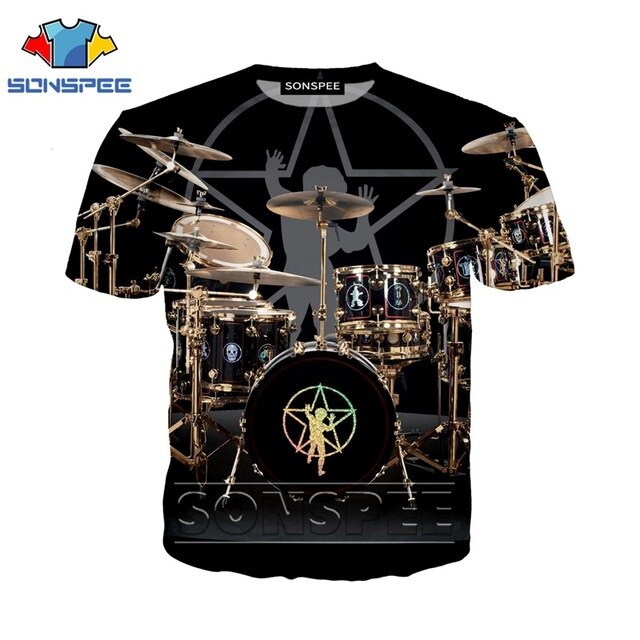 Custom Music Drum T Shirt Fashion