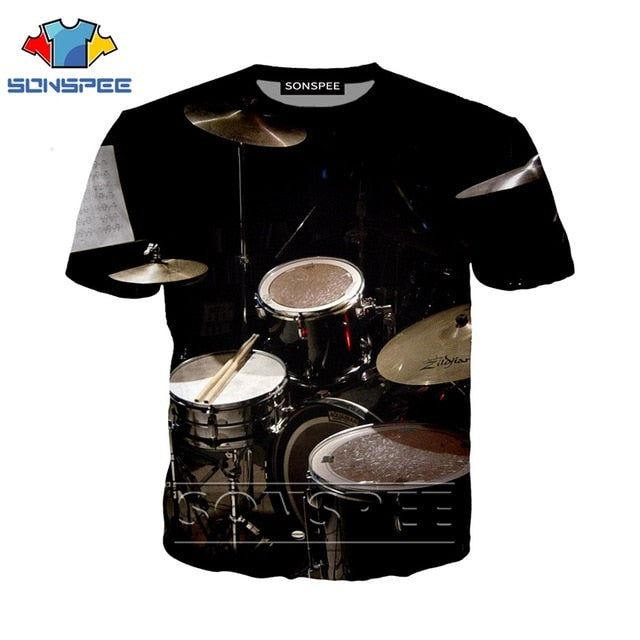 Custom Music Drum T Shirt Fashion