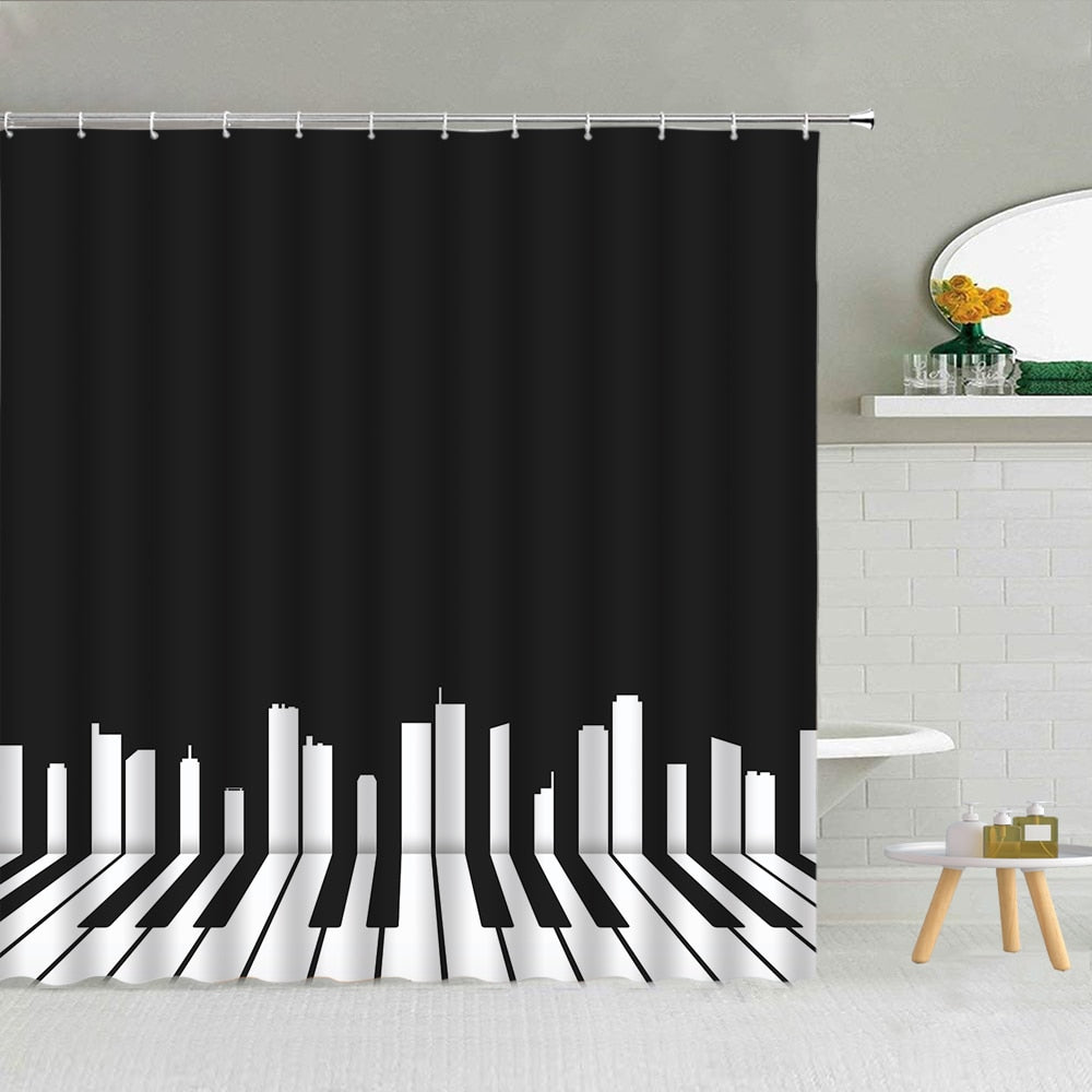 Music instrument note theme Shower Curtain