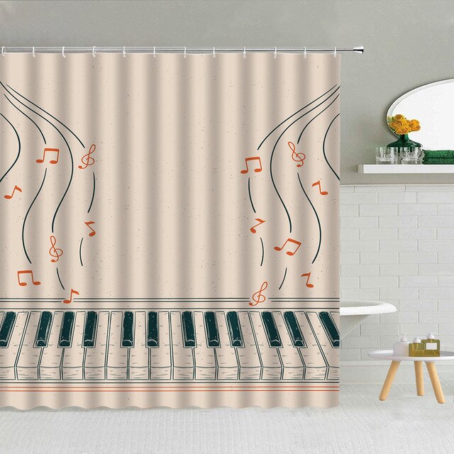 Music instrument note theme Shower Curtain