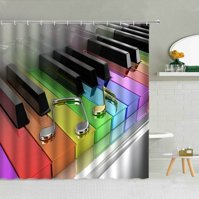 Music instrument note theme Shower Curtain