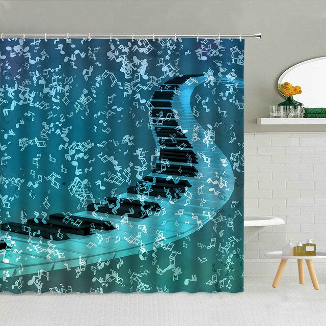 Music instrument note theme Shower Curtain