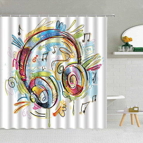 Music instrument note theme Shower Curtain