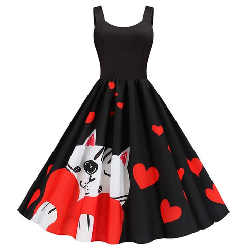 Custom Music Note Print Women Party Dress