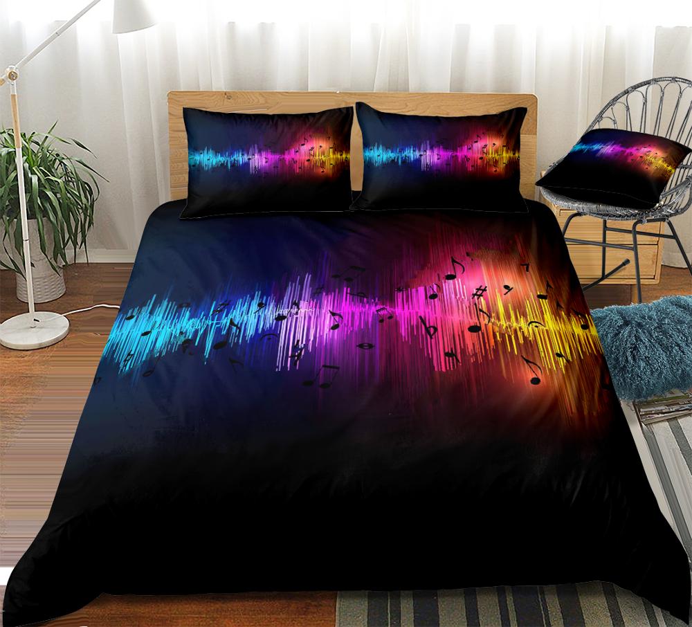 Custom Colorful Musical Note Duvet Bedding Set