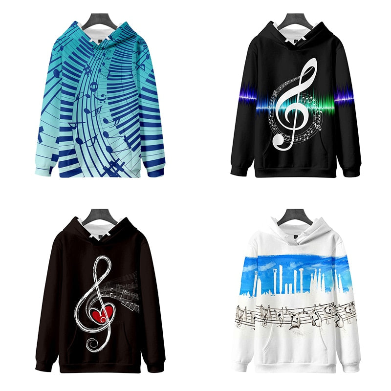 Custom Music Note 3D Kpop Printed Hoodies