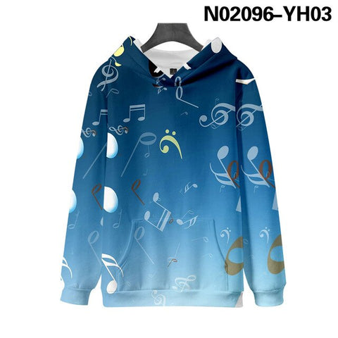 Custom Music Note 3D Kpop Printed Hoodies