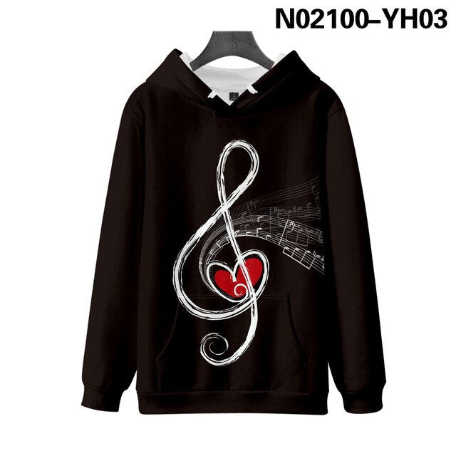 Custom Music Note 3D Kpop Printed Hoodies