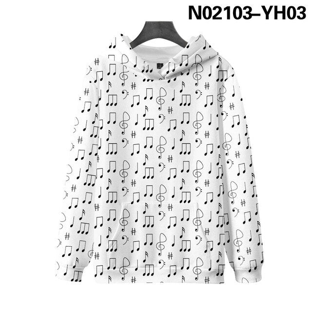 Custom Music Note 3D Kpop Printed Hoodies