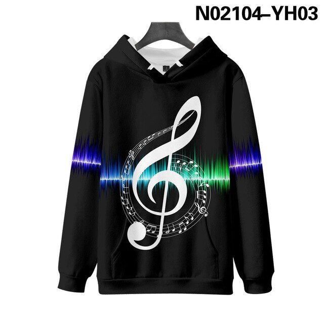 Custom Music Note 3D Kpop Printed Hoodies