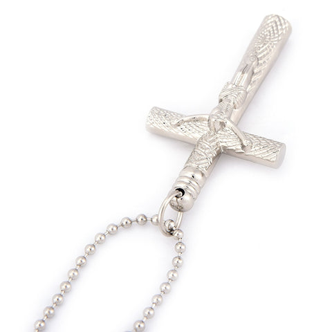 Silver Necklace Cross Drum Head Tuning Key Silver Accessories Drum Key Chain