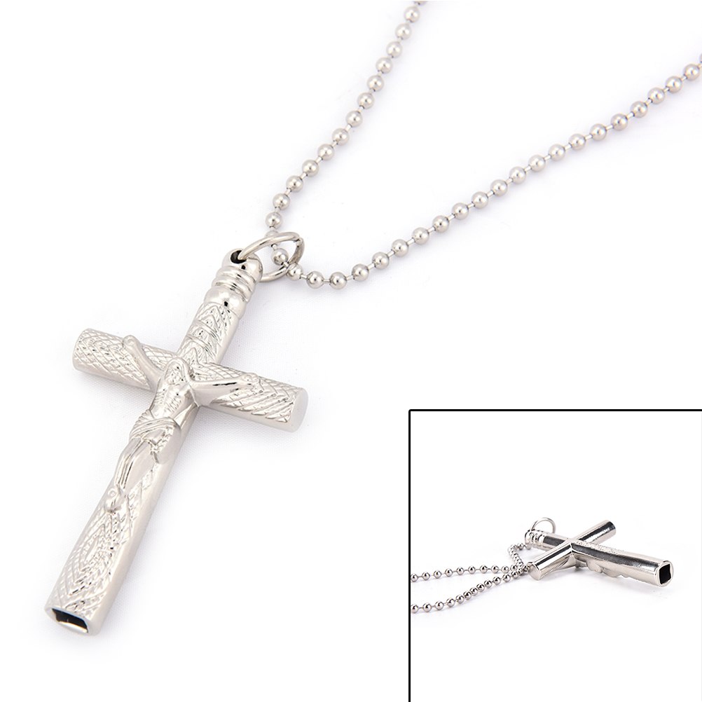 Silver Necklace Cross Drum Head Tuning Key Silver Accessories Drum Key Chain
