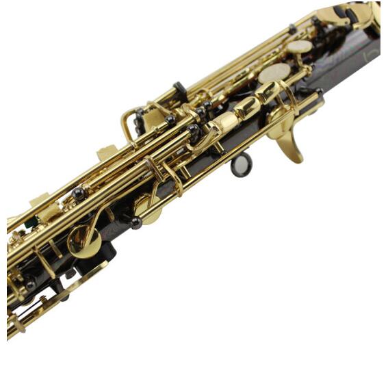 Custom Nickel Plated Gold Key B flat Soprano Saxophone with Case