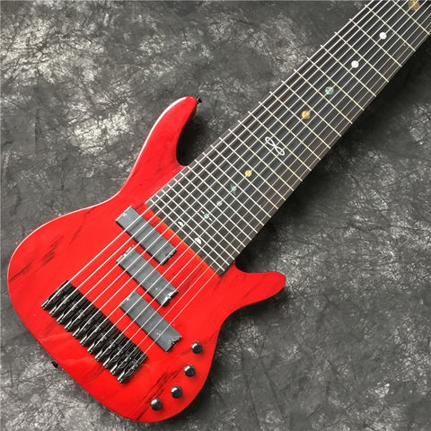 Custom 11 String Red High-quality Electric Bass Guitar