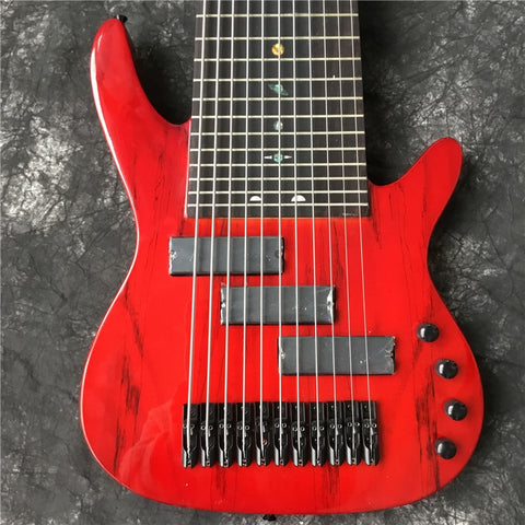 Custom 11 String Red High-quality Electric Bass Guitar