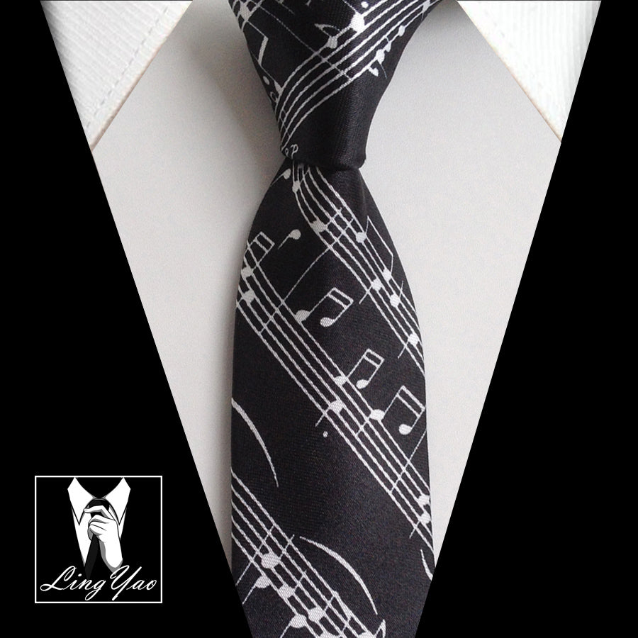 High Fashion Skinny Music Staff Ties