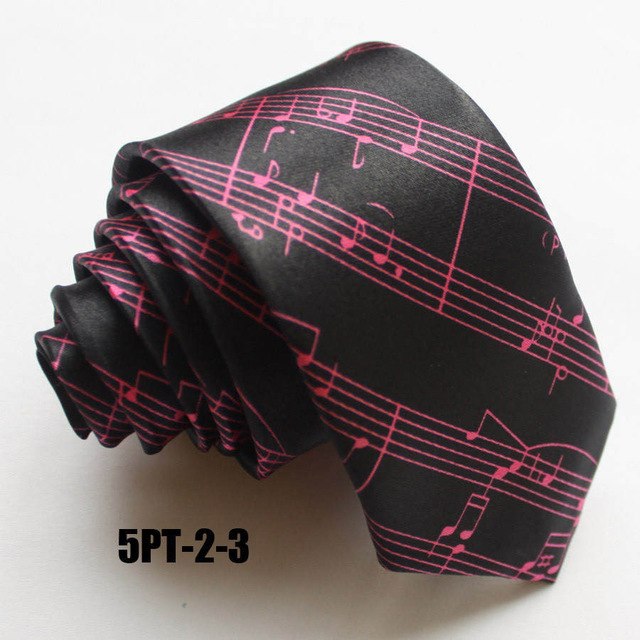 High Fashion Skinny Music Staff Ties