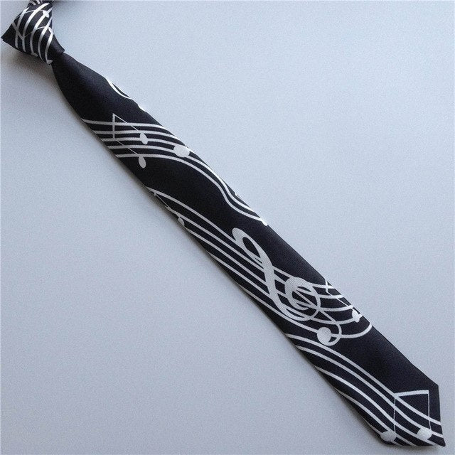 High Fashion Skinny Music Staff Ties