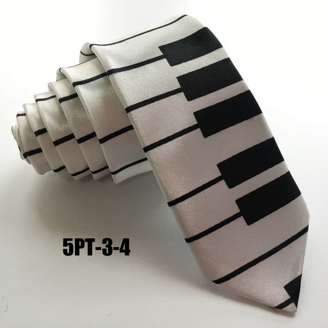 High Fashion Skinny Music Staff Ties