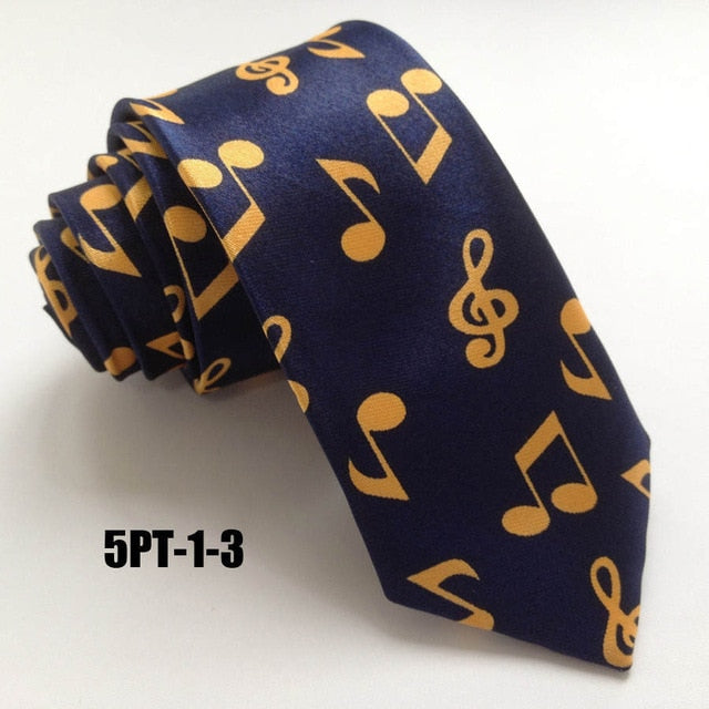 High Fashion Skinny Music Staff Ties