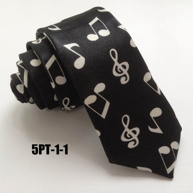 High Fashion Skinny Music Staff Ties